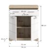 Schrank Lambada Eiche Sonoma Nachbildung weiß Hochglanz B/H/T: ca. 74x88x31 cm – Bild 3