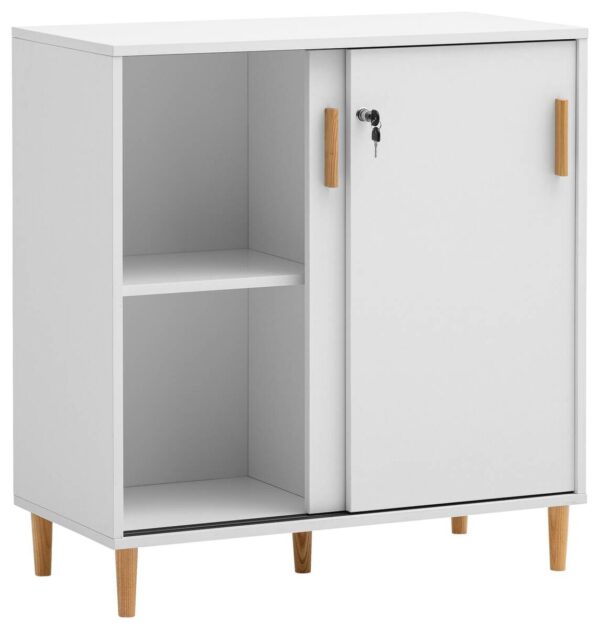 Schiebetürenschrank Torge weiß matt B/H/T: ca. 80,1x84,8x38,2 cm – Bild 2
