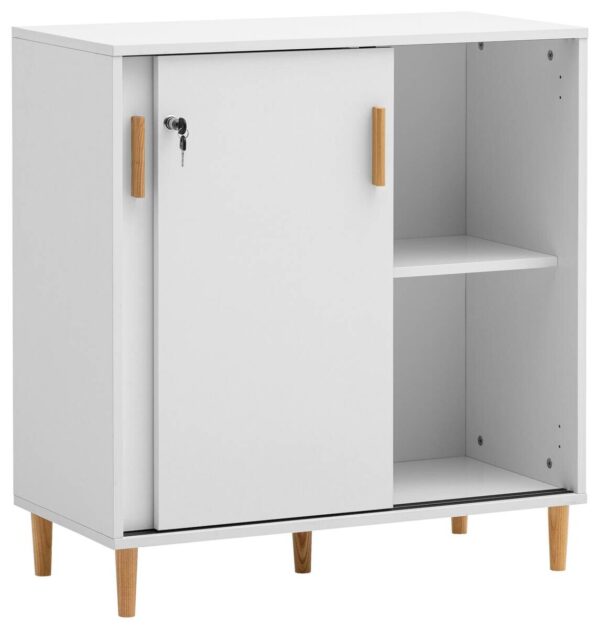 Schiebetürenschrank Torge weiß matt B/H/T: ca. 80,1x84,8x38,2 cm – Bild 3