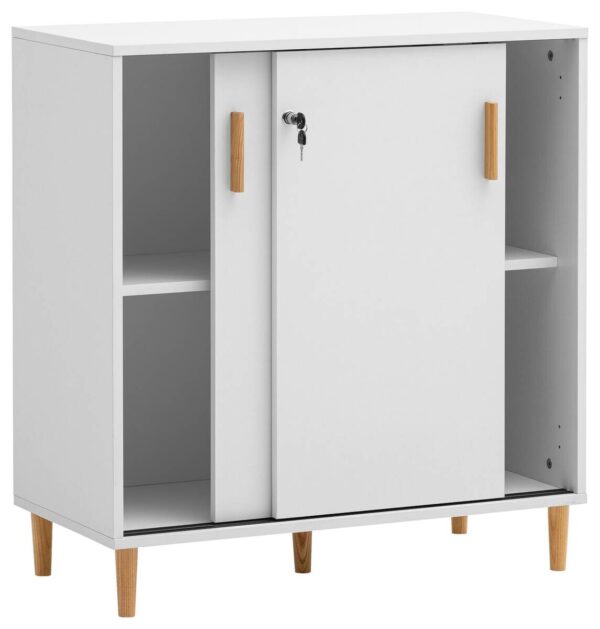 Schiebetürenschrank Torge weiß matt B/H/T: ca. 80,1x84,8x38,2 cm – Bild 4