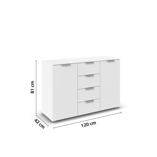 Kombikommode Aditio Alpinweiß B/H/T: ca. 120x81x43 cm – Bild 4