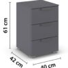 Nachtkonsole Aditio grau B/H/T: ca. 40x61x42 cm – Bild 3