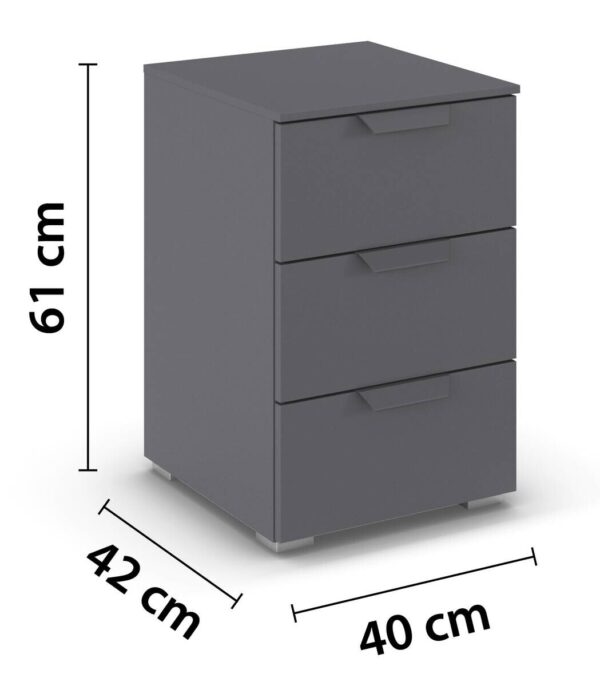 Nachtkonsole Aditio grau B/H/T: ca. 40x61x42 cm – Bild 3
