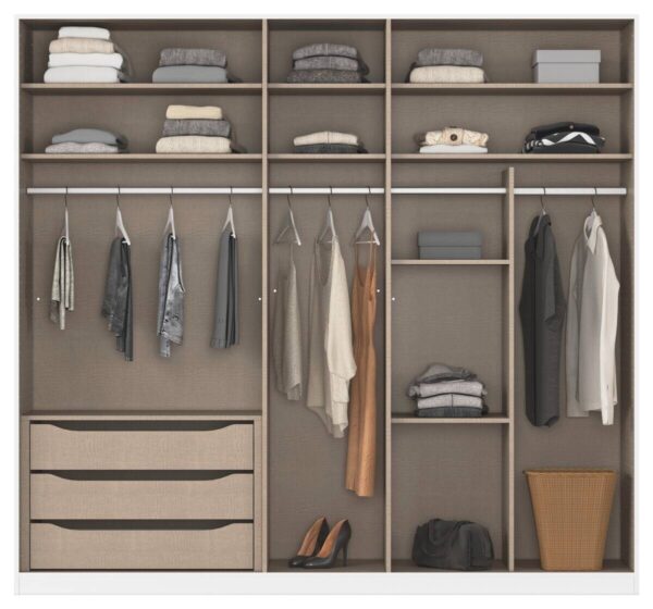Kleiderschrank Alabama Alpinweiß B/H/T: ca. 225x210x54 cm – Bild 2