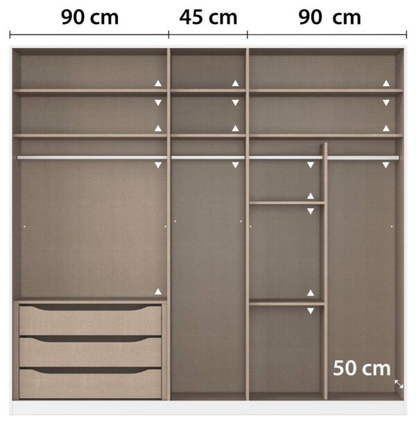 Kleiderschrank Alabama Alpinweiß B/H/T: ca. 225x210x54 cm – Bild 3