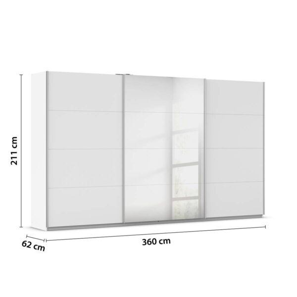 Kleiderschrank Kulmbach Alpinweiß B/H/T: ca. 360x210x62 cm – Bild 4
