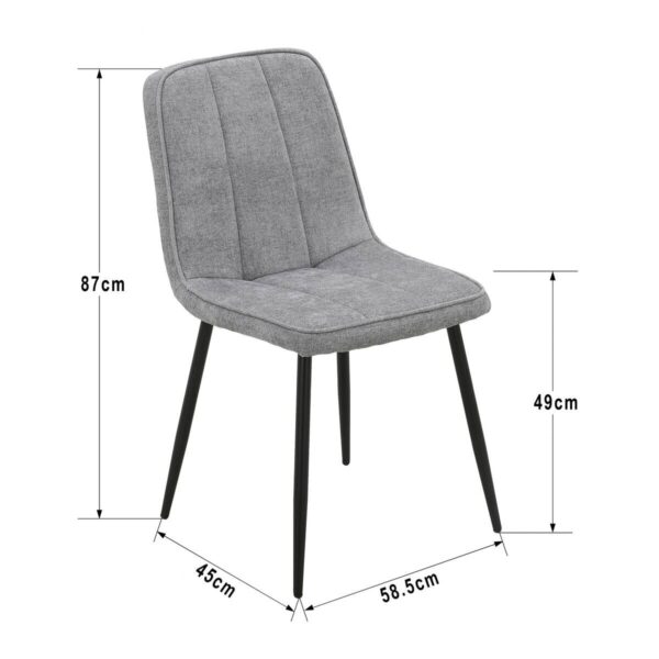 Stuhl KIM grau Webstoff B/H/T: ca. 45x87x58,5 cm – Bild 3