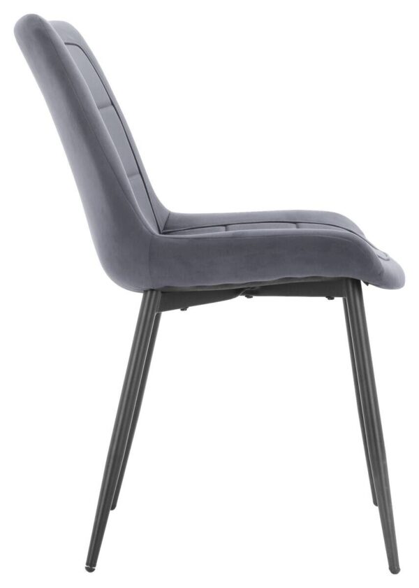 Stuhl KIRA grau Webstoff B/H/T: ca. 52x82,5x59,5 cm – Bild 3