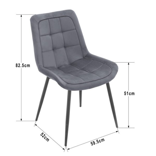 Stuhl KIRA grau Webstoff B/H/T: ca. 52x82,5x59,5 cm – Bild 5
