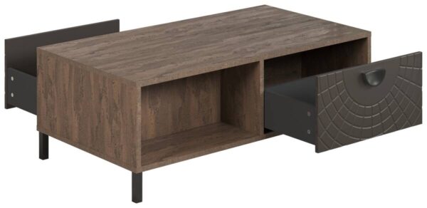 Couchtisch Fusion Eiche dunkel Nachbildung bronze Optik B/H/T: ca. 110x37x60 cm Couchtisch Fusion Eiche dunkel Nachbildung bronze Optik B/H/T: ca. 110x37x60 cm – Bild 2
