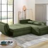 Ecksofa mit Bettfunktion und Bettkasten grün Microfaser B/H/T: ca. 272x88x200 cm – Bild 2