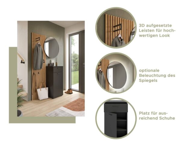 Schuhschrank Delton Basalt Nachbildung B/H/T: ca. 53x37x43 cm – Bild 5