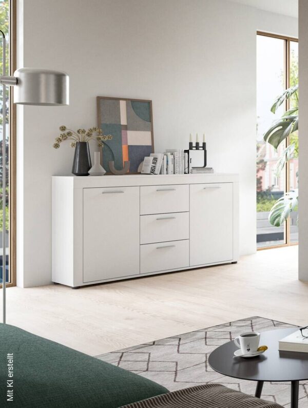 Sideboard Jam weiß B/H/T: ca. 125x80x35 cm – Bild 3