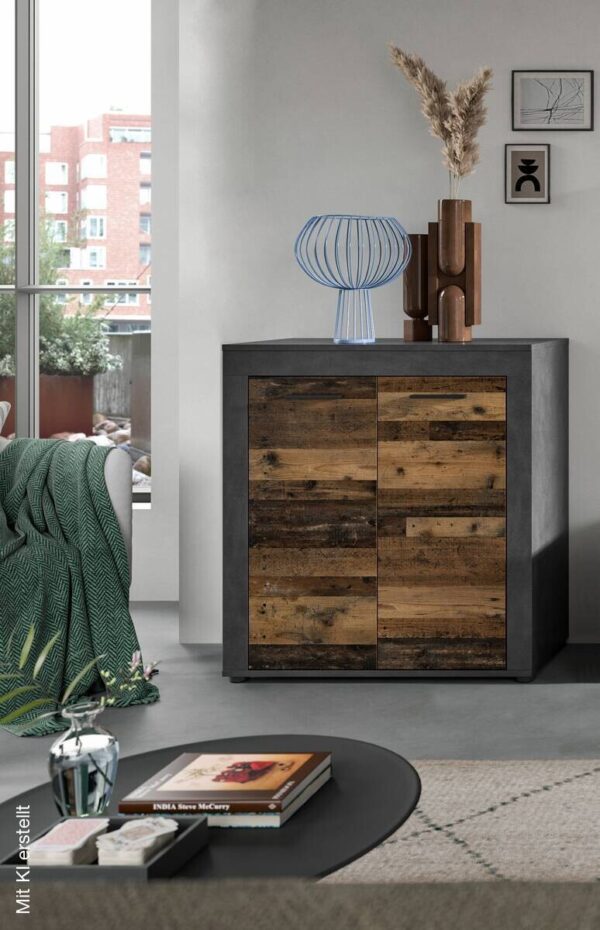 Highboard Jam Matera Nachbildung Old Wood Nachbildung B/H/T: ca. 88x80x35 cm – Bild 5