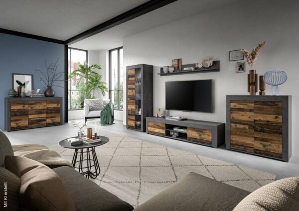 Lowboard Jam Matera Nachbildung Old Wood Nachbildung B/H/T: ca. 37x160x40 cm – Bild 5