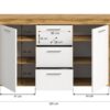 Sideboard Jam Eiche Wotan Nachbildung weiß B/H/T: ca. 125x80x35 cm – Bild 2