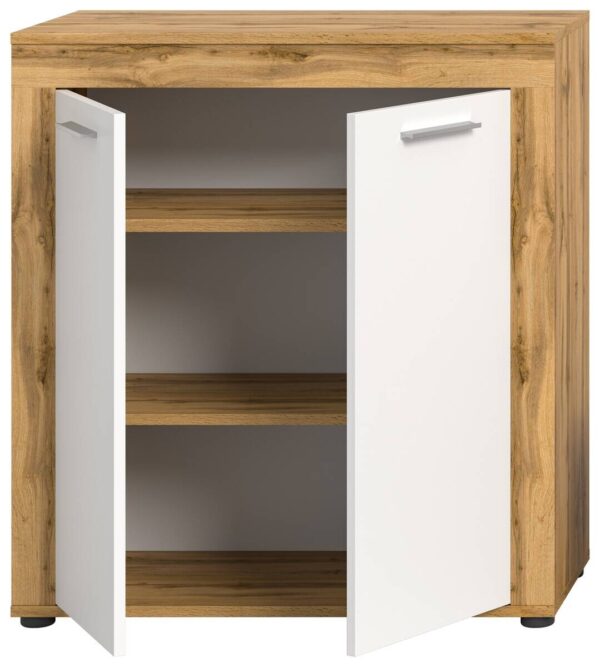 Highboard Jam Eiche Wotan Nachbildung weiß B/H/T: ca. 80x88x35 cm – Bild 4