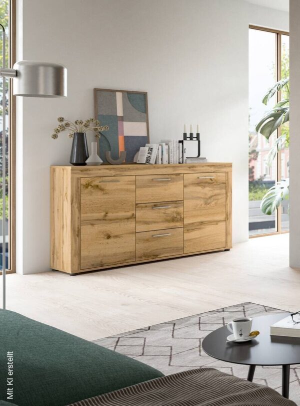 Sideboard Jam Eiche Wotan Nachbildung B/H/T: ca. 125x80x35 cm – Bild 5