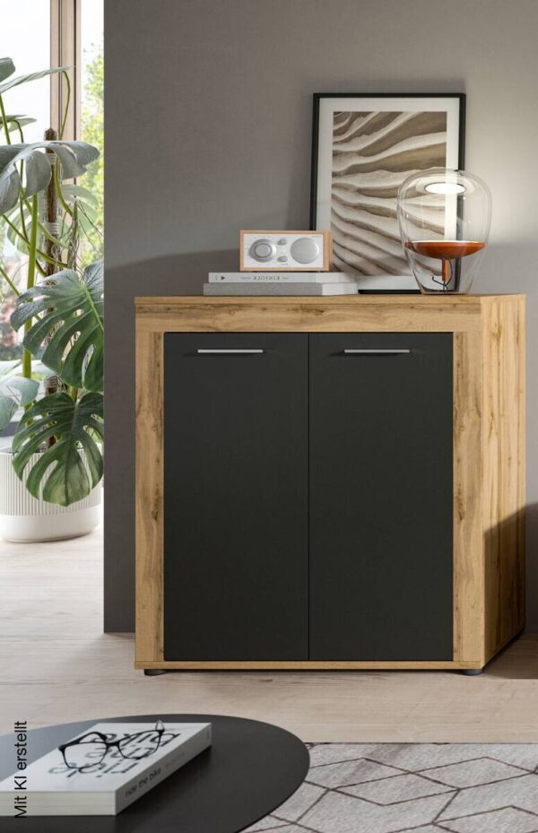 Highboard Jam Eiche Wotan Nachbildung grau B/H/T: ca. 80x88x35 cm – Bild 3
