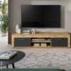 Lowboard Jam Eiche Wotan Nachbildung grau B/H/T: ca. 160x37x40 cm – Bild 2