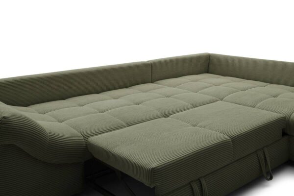 Ecksofa mit Bettfunktion grün Microfaser B/H/T: ca. 303x88x202 cm – Bild 4