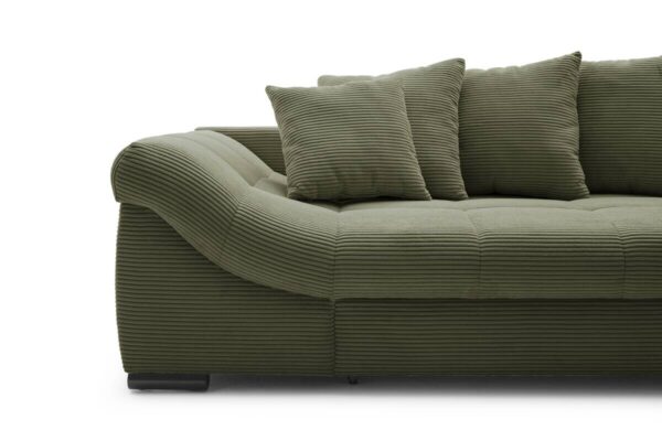 Ecksofa mit Bettfunktion grün Microfaser B/H/T: ca. 303x88x202 cm – Bild 5