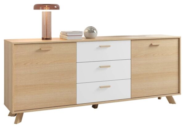Sideboard BASTIAN Eiche weiß B/H/T: ca. 180x72,5x36,5 cm – Bild 2
