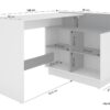 Eckschreibtisch BERNI weiß Graphit B/H/T: ca. 102x77,5x80 cm – Bild 2