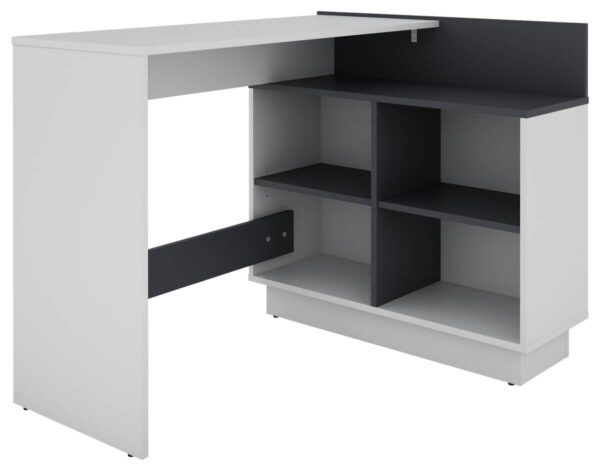 Eckschreibtisch BERNI weiß Graphit B/H/T: ca. 102x77,5x80 cm – Bild 5