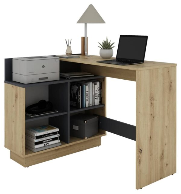 Eckschreibtisch BERNI Eiche Graphit B/H/T: ca. 102x77,5x80 cm Eckschreibtisch BERNI Eiche Graphit B/H/T: ca. 102x77,5x80 cm – Bild 3