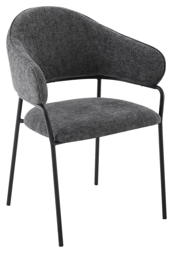 Stuhl CURVE, 2er-Set grau Stoff B/H/T: ca. 60x86x58 cm – Bild 4