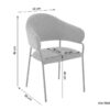 Stuhl CURVE, 2er-Set grau Stoff B/H/T: ca. 60x86x58 cm – Bild 5