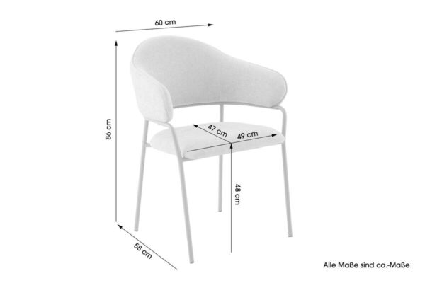 Stuhl CURVE, 2er-Set taupe Stoff B/H/T: ca. 60x86x58 cm Stuhl CURVE, 2er-Set taupe Stoff B/H/T: ca. 60x86x58 cm – Bild 2