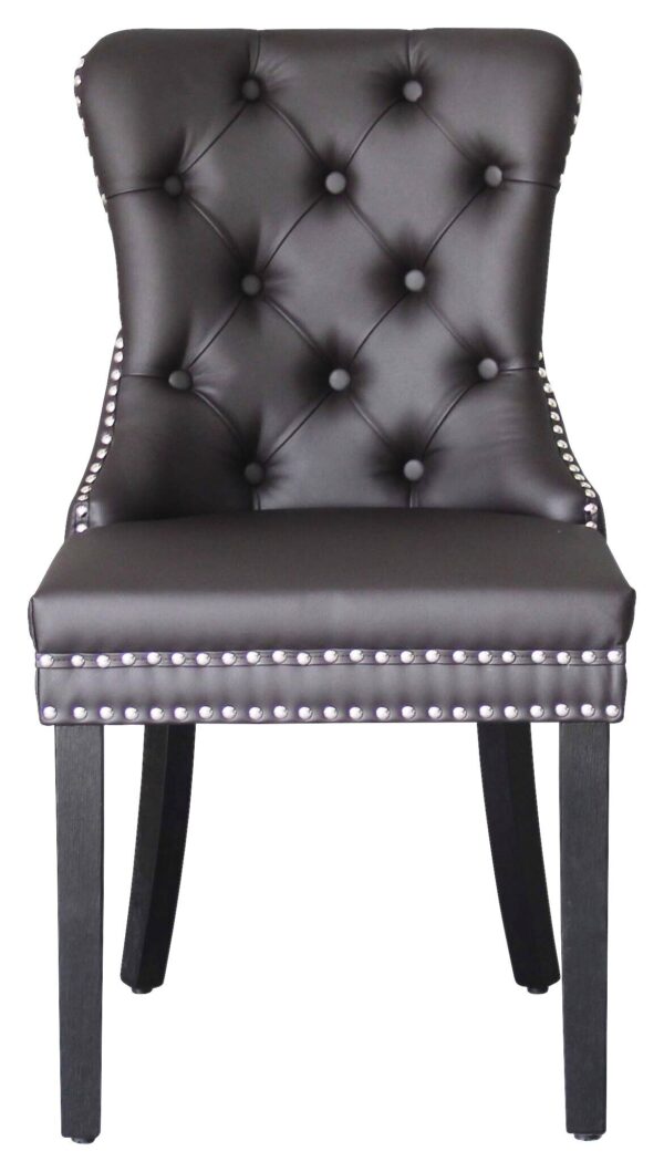 Stuhl DOMINO, 2er-Set schwarz braun Kunstleder B/H/T: ca. 48,5x93x61 cm – Bild 2