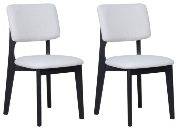 Stuhl ELSA, 2er-Set beige Webstoff B/H/T: ca. 48x87x54 cm – Bild 3
