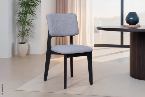 Stuhl ELSA, 2er-Set grau Webstoff B/H/T: ca. 48x87x54 cm – Bild 5