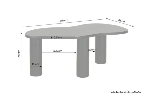 Couchtisch ETHAN schwarz B/H/T: ca. 110x45x55 cm – Bild 2