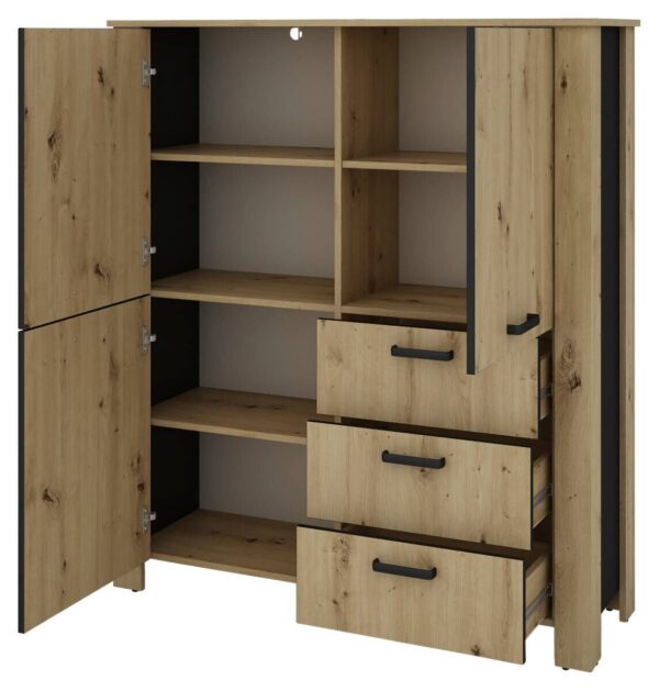 Highboard FARO Eiche schwarz B/H/T: ca. 120x137x40 cm Highboard FARO Eiche schwarz B/H/T: ca. 120x137x40 cm – Bild 3
