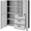 Highboard FARO weiß schwarz B/H/T: ca. 120x137x40 cm Highboard FARO weiß schwarz B/H/T: ca. 120x137x40 cm – Bild 2