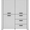 Highboard FARO weiß schwarz B/H/T: ca. 120x137x40 cm Highboard FARO weiß schwarz B/H/T: ca. 120x137x40 cm – Bild 4
