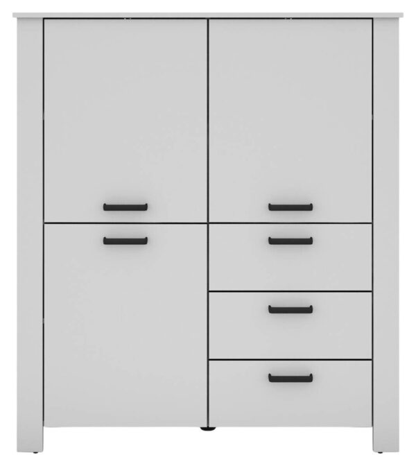 Highboard FARO weiß schwarz B/H/T: ca. 120x137x40 cm Highboard FARO weiß schwarz B/H/T: ca. 120x137x40 cm – Bild 4