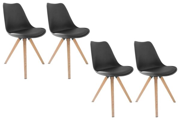 Tischgruppe KIRA anthrazit Eiche schwarz B/H/T: ca. 140x75x80 cm – Bild 3
