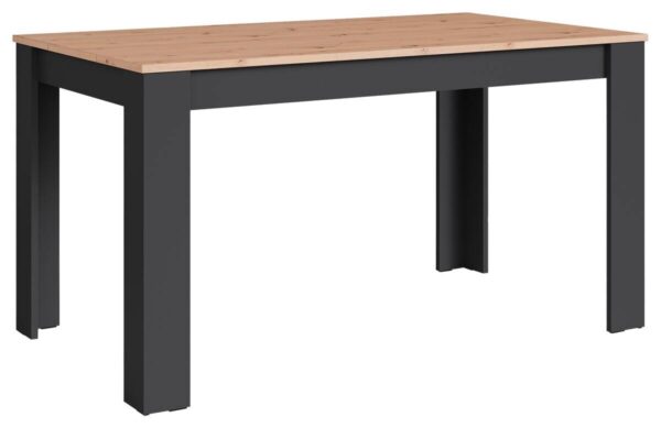 Tischgruppe KIRA anthrazit Eiche schwarz B/H/T: ca. 140x75x80 cm – Bild 5