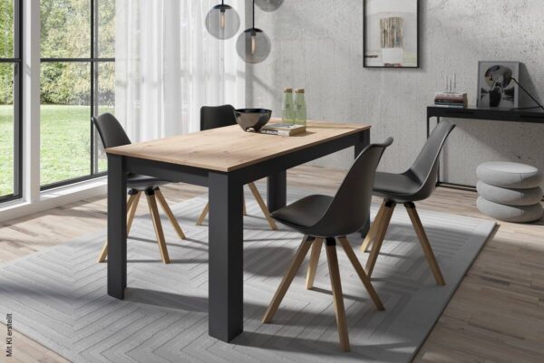 Tischgruppe KIRA anthrazit Eiche B/H/T: ca. 160x75x90 cm Tischgruppe KIRA anthrazit Eiche B/H/T: ca. 160x75x90 cm – Bild 5
