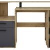 Schreibtisch LOUIS Eiche anthrazit B/H/T: ca. 140x89x55 cm – Bild 2