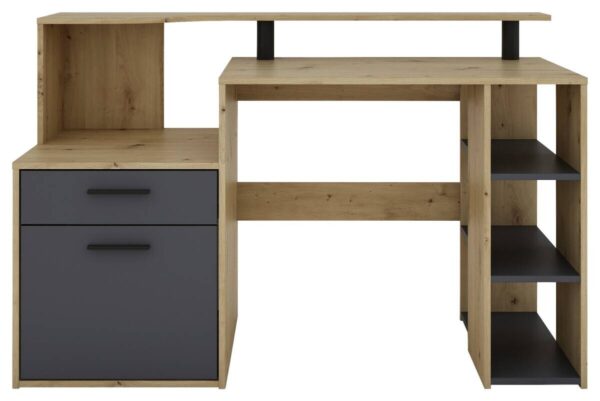 Schreibtisch LOUIS Eiche anthrazit B/H/T: ca. 140x89x55 cm – Bild 2