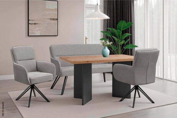 Tisch MARTEN Eiche Nachbildung anthrazit B/H/T: ca. 138x75,5x90 cm Tisch MARTEN Eiche Nachbildung anthrazit B/H/T: ca. 138x75,5x90 cm – Bild 2