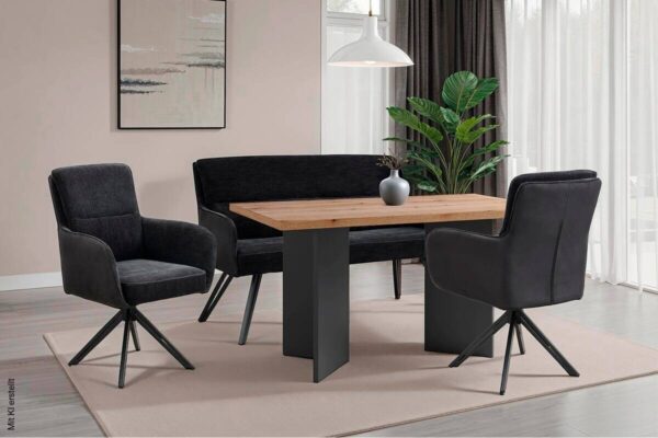 Tisch MARTEN Eiche Nachbildung anthrazit B/H/T: ca. 138x75,5x90 cm Tisch MARTEN Eiche Nachbildung anthrazit B/H/T: ca. 138x75,5x90 cm – Bild 4
