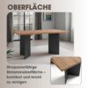 Tisch MARTEN Eiche anthrazit B/H/T: ca. 160x90x75,5 cm – Bild 3