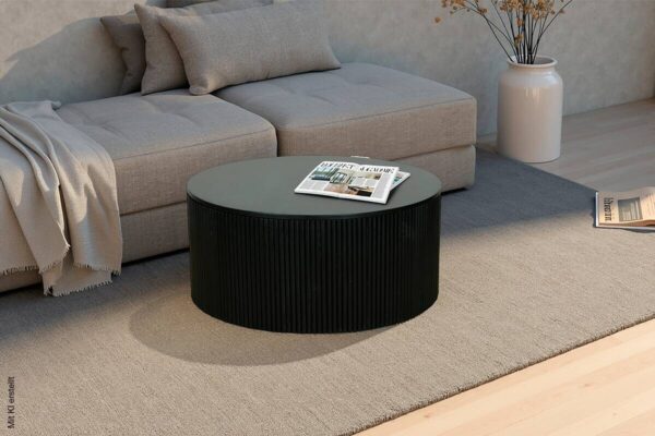 Couchtisch OWEN schwarz H/D: ca. 36x80 cm – Bild 5